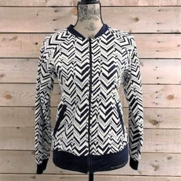 Tart NavyWhite Zip Jacket NWT Sz Lg - Picture 1 of 1